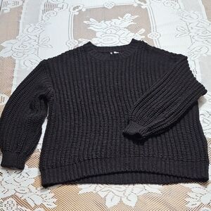 Divided Black Textured Knit Sweater